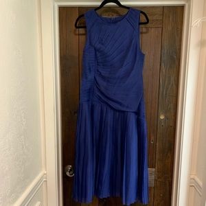 Banana republic blue pleated dress